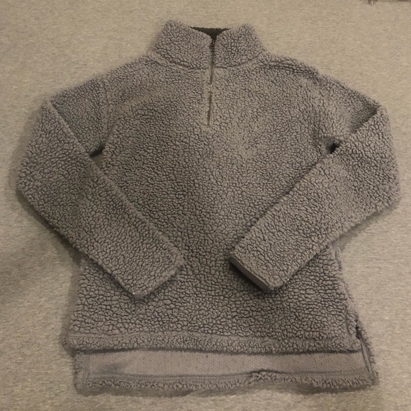 Gray Fuzzy Comfy Zip Up Sherpa - Picture 2 of 5